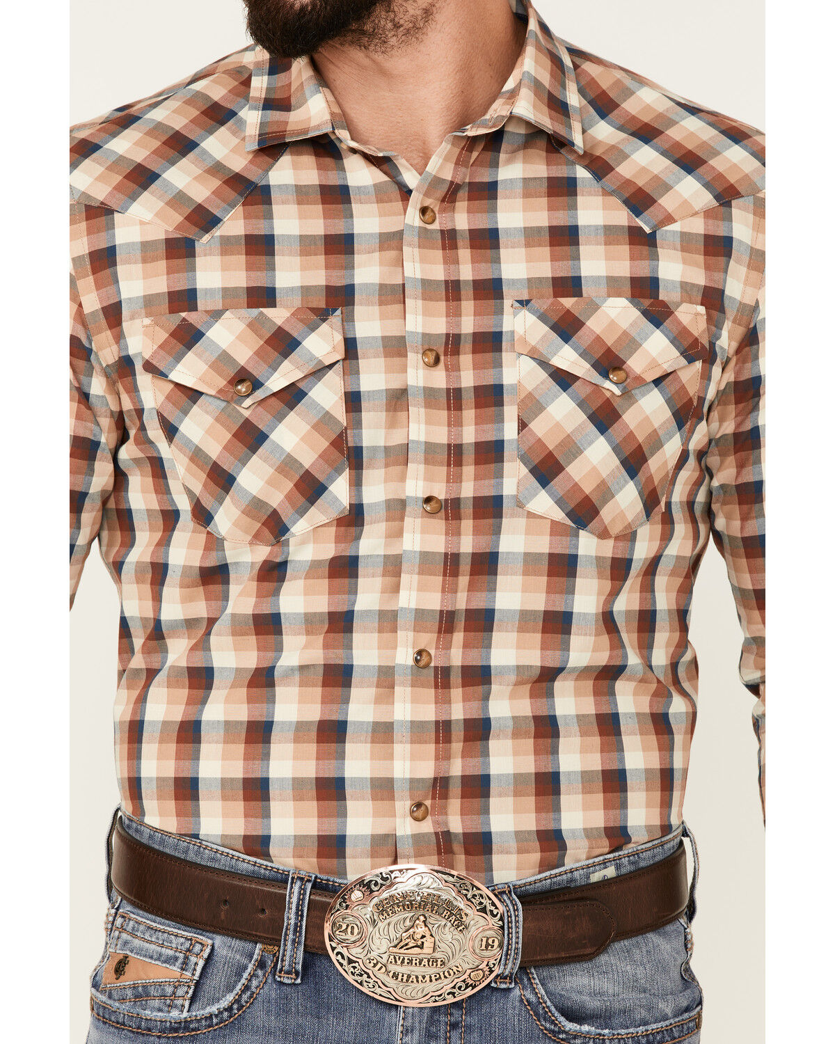 Image #3 - Pendleton Men's Multi Frontier Plaid Long Sleeve Snap Western Shirt, Multi, hi-res