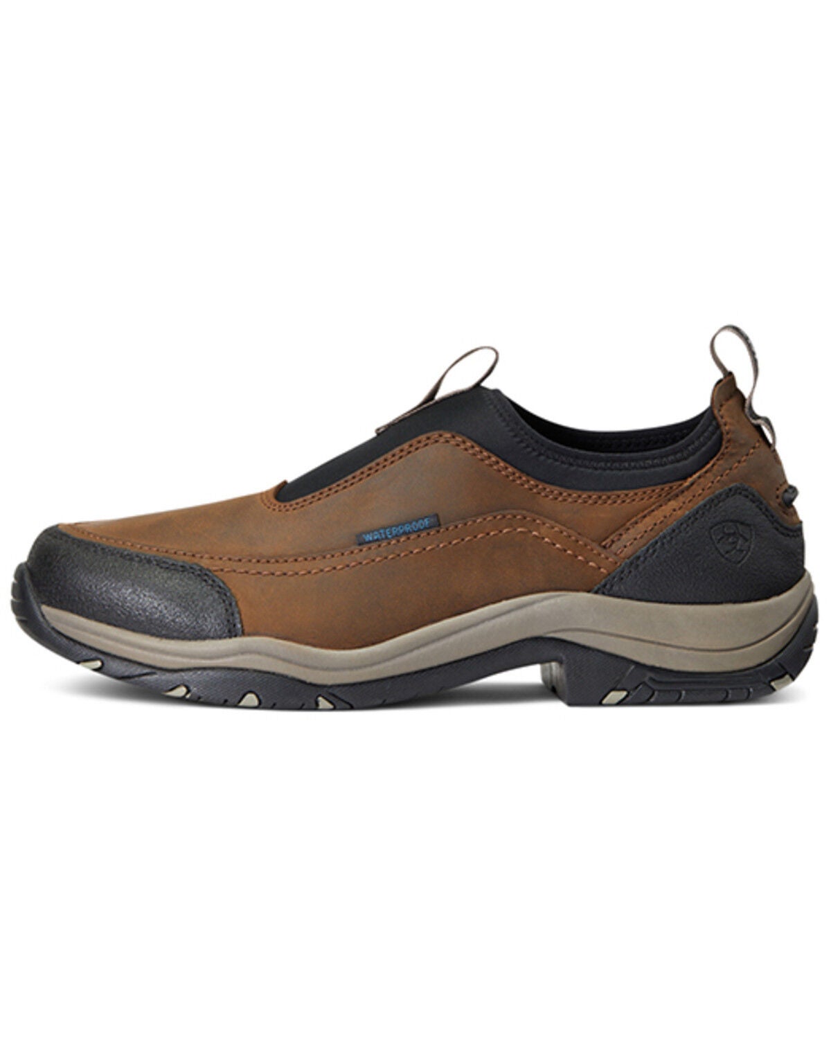 Image #2 - Ariat Men's Terrain Ease Waterproof Distressed Endurance Shoes, Brown, hi-res