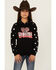 Image #1 - Rock & Roll Denim Girls' Boot Barn Exclusive Wild & Western Star Print Hoodie, Black, hi-res