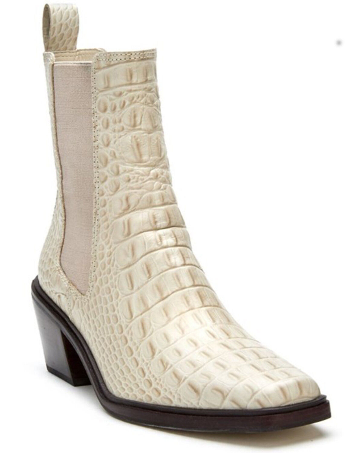 Image #1 - Matisse Women's Ellis Western Booties - Square Toe, Off White, hi-res