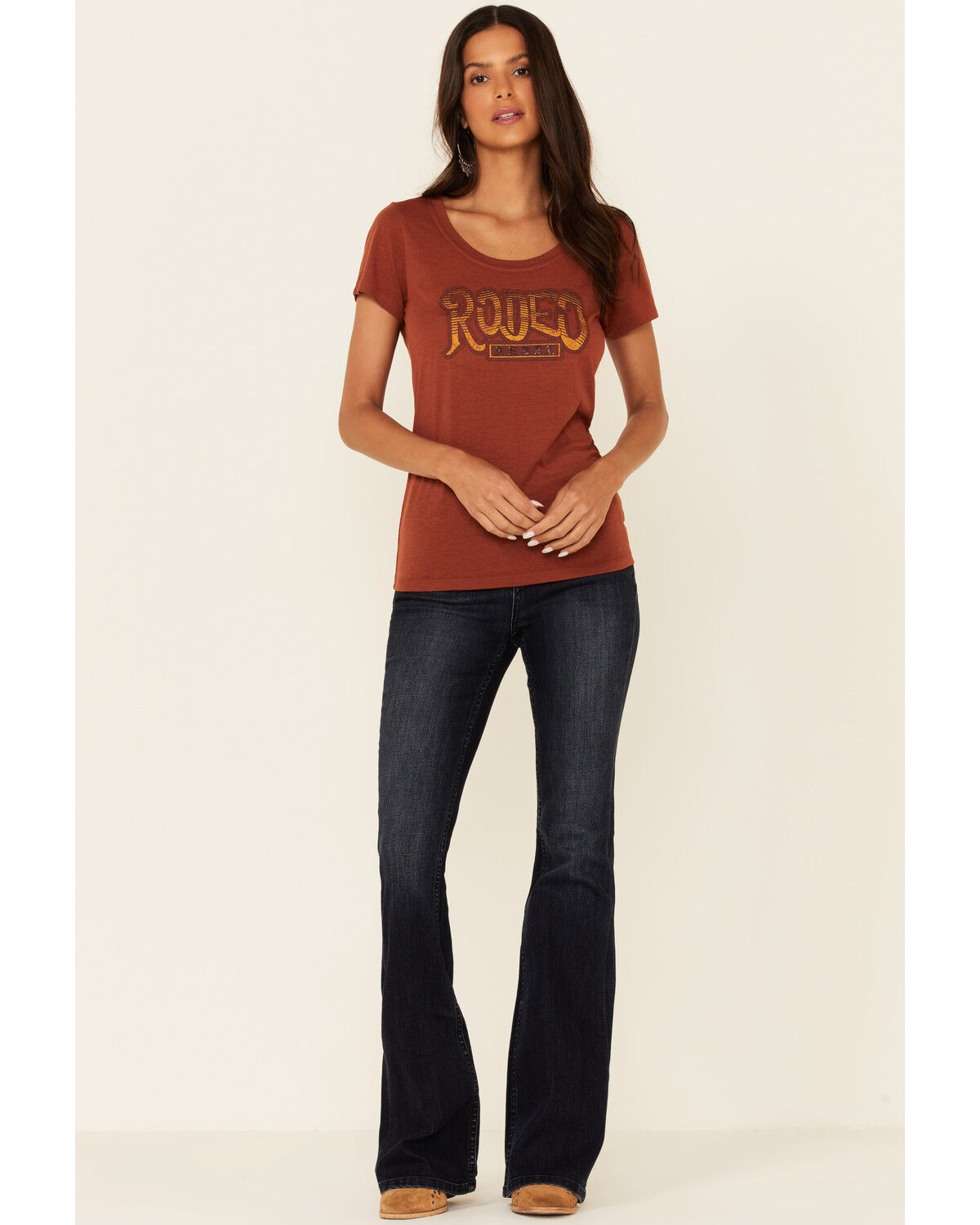 Image #2 - Idyllwind Women's Rodeo Rebel Graphic Short Sleeve Trustie Tee, Rust Copper, hi-res