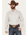 Image #1 - George Strait by Wrangler Men's Plaid Print Long Sleeve Button-Down Stretch Western Shirt, Light Grey, hi-res
