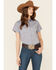 Image #1 - Kimes Ranch Women's Ranchester Short Sleeve Button Down Western Shirt, Dark Blue, hi-res