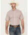 Image #1 - Cinch Men's Plaid Print Short Sleeve Button-Down Western Shirt, White, hi-res