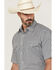 Image #2 - Wrangler Men's Plaid Print Short Sleeve Pearl Snap Stretch Western Shirt - Tall, Black, hi-res