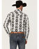 Image #4 - Rock & Roll Denim Men's Southwestern Print Long Sleeve Snap Stretch Western Shirt, White, hi-res