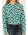 Image #3 - Cotton & Rye Girls' Show Heifer Long Sleeve Pearl Snap Western Shirt , Turquoise, hi-res