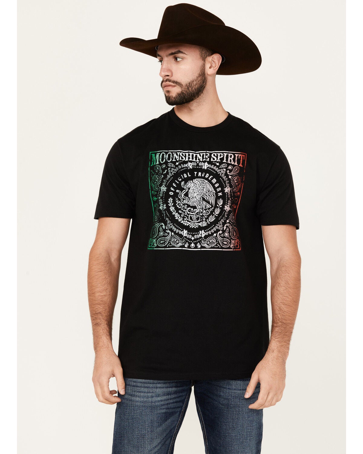 Moonshine Spirit&reg; Men's Official Trademark Short Sleeve Graphic T-Shirt, Black, hi-res