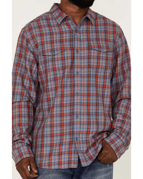 Image #3 - Brothers and Sons Men's Plaid Print Long Sleeve Button Down Western Shirt , Indigo, hi-res