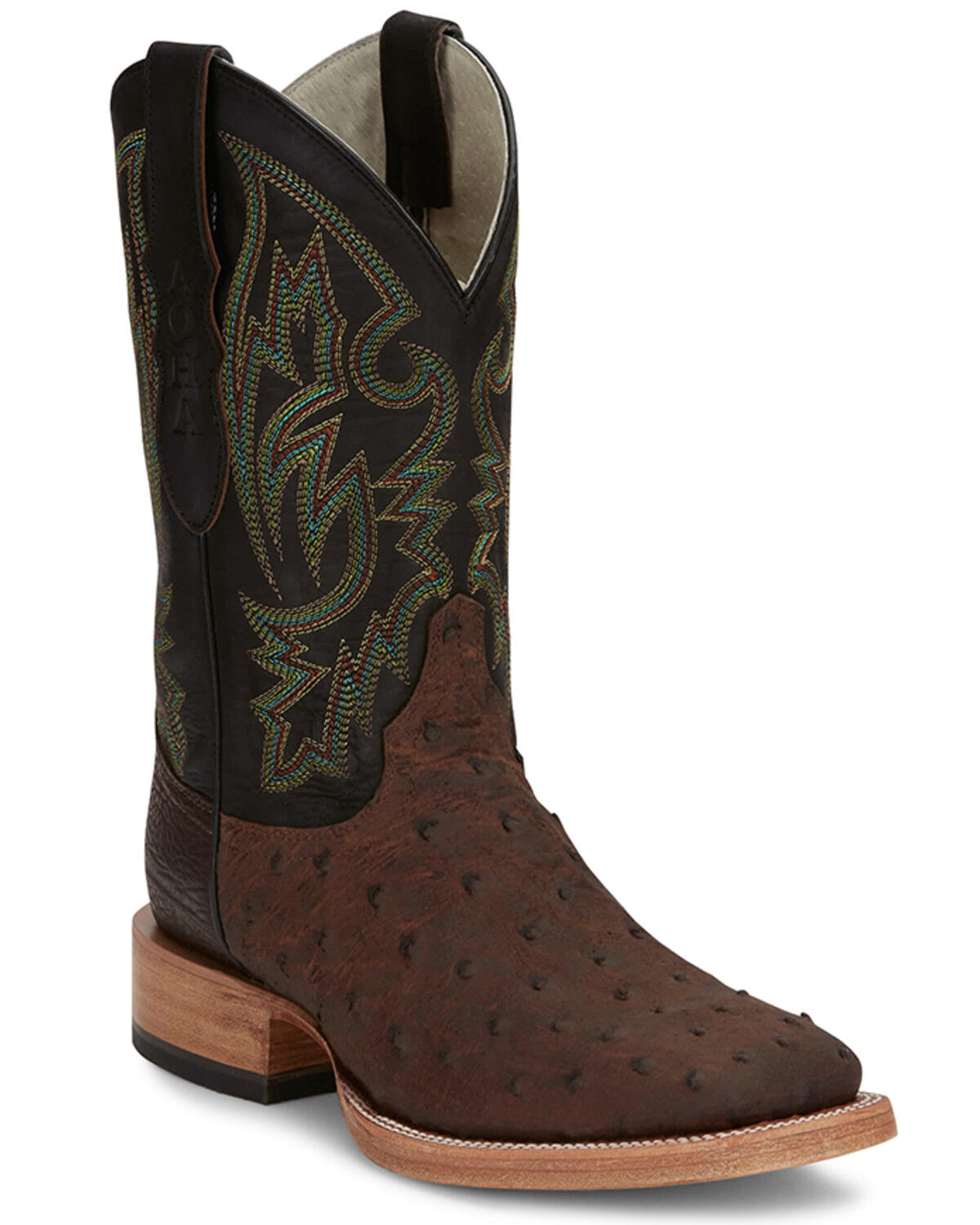 Image #1 - Justin Men's King Kango Exotic Full-Quill Ostrich Western Boots - Broad Square Toe, Dark Brown, hi-res