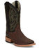 Image #1 - Justin Men's King Kango Exotic Full-Quill Ostrich Western Boots - Broad Square Toe, Dark Brown, hi-res