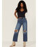 Image #2 - Patrons of Peace Women's Hyland Knit Top, Navy, hi-res