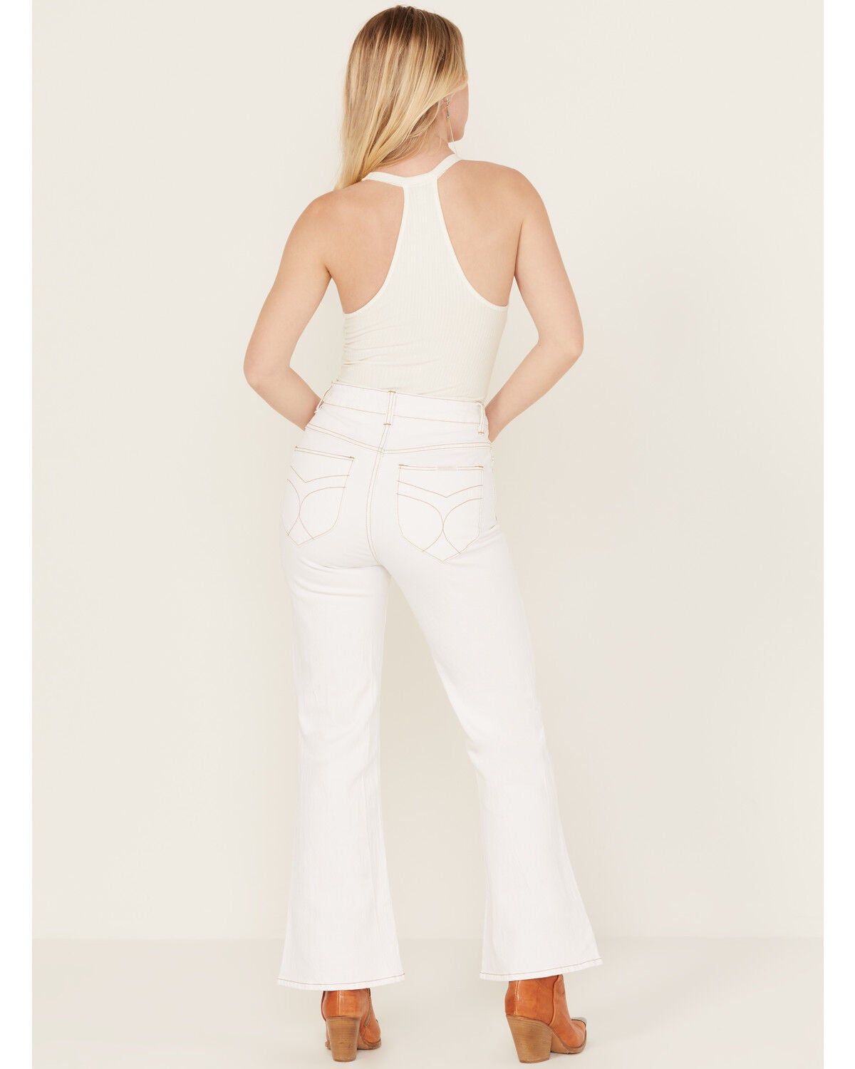 Image #3 - Rolla's Women's High Rise East Coast Ankle Flare Jeans, White, hi-res
