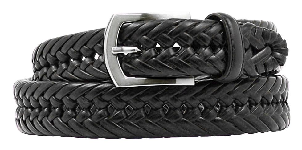 Nocona Braided Leather Belt, Black, hi-res