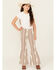 Image #1 - Rock & Roll Denim Girls' Southwestern Striped Flare Stretch Denim Jeans, Cream, hi-res