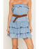 Image #3 - Boom Boom Jeans Women's Light Wash Strapless Tiered Belted Denim Mini Dress, Light Wash, hi-res