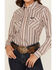 Image #3 - Wrangler Retro Women's Striped Print Long Sleeve Snap Western Shirt, Multi, hi-res