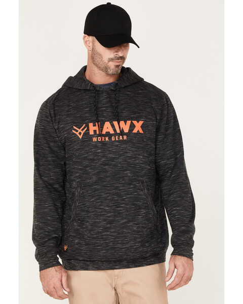 Hawx Men's Graphic Slub Pullover Hooded Work Sweatshirt, Black, hi-res