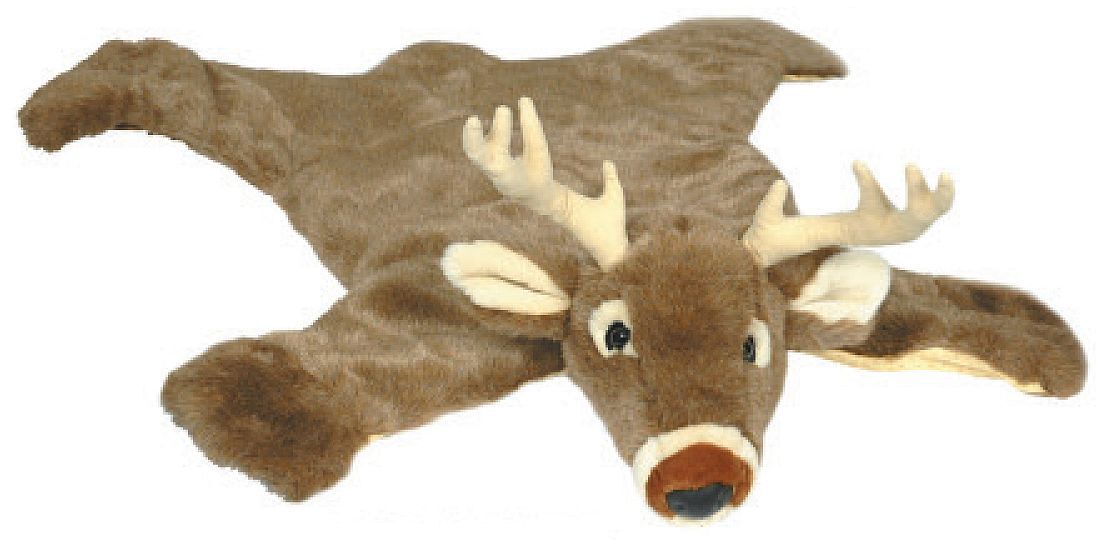 White Tail Deer Plush Rug, Brown, hi-res