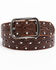 Shyanne Women's Embossed Studded Belt, Brown, hi-res