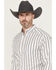 Image #2 - Ariat Men's Cohen Pro Series Striped Print Long Sleeve Button-Down Stretch Western Shirt - Big, White, hi-res