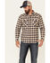 Image #1 - Pendleton Men's Navy Wyatt Small Plaid Long Sleeve Snap Western Shirt , Navy, hi-res