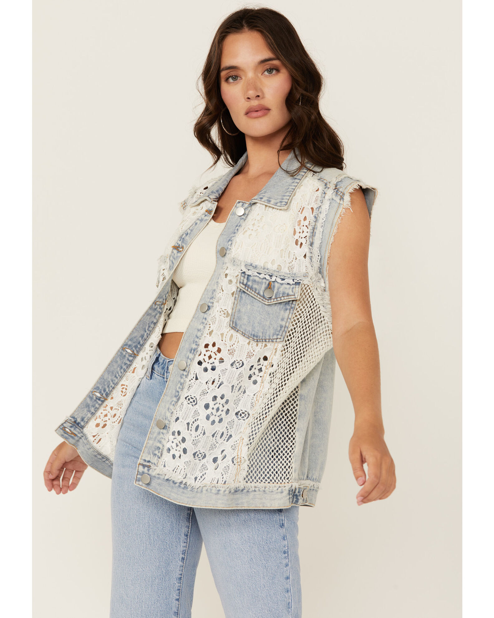 Button down vest womens top