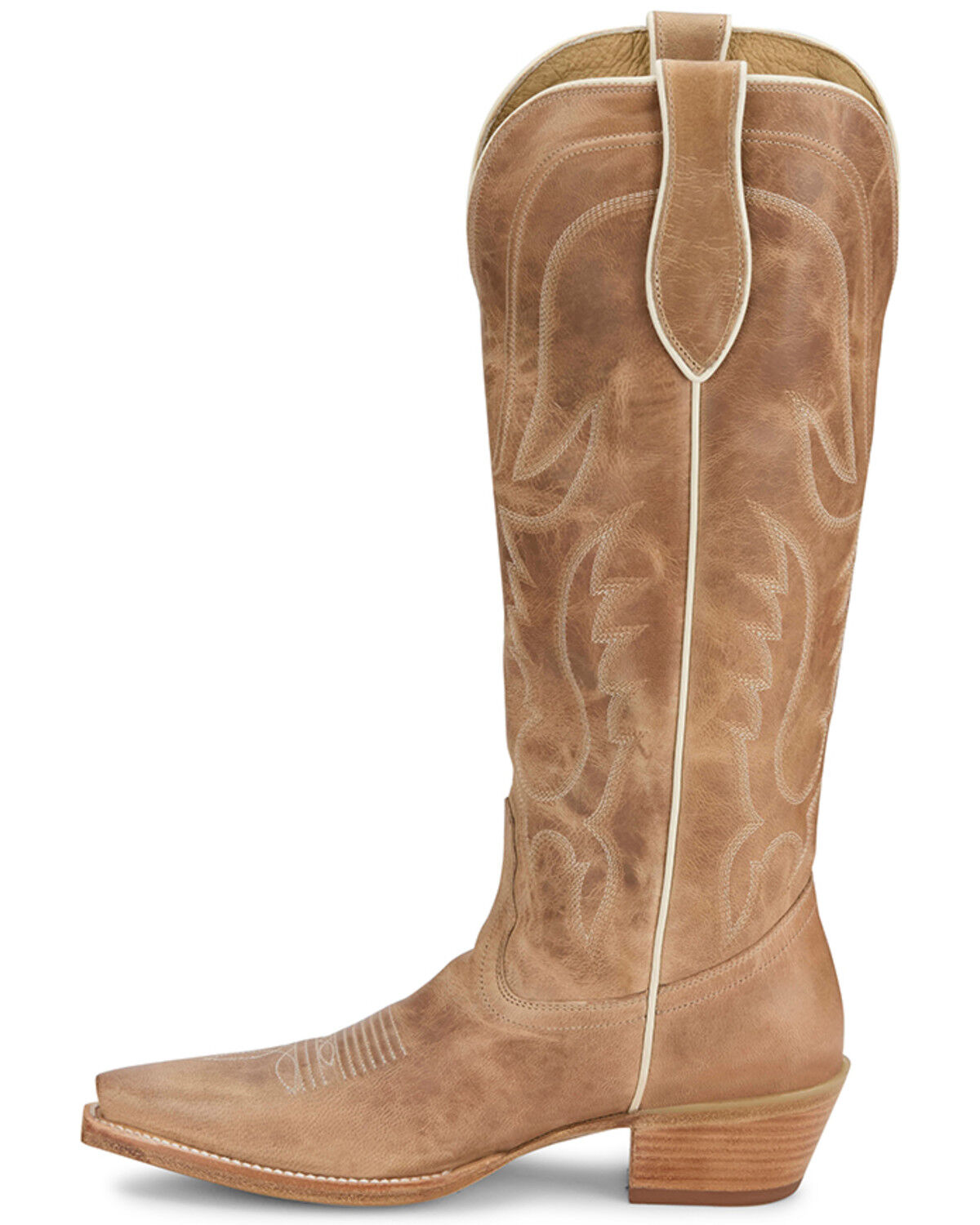 Image #3 - Tony Lama Women's Derby Jess Tall Western Boots - Snip Toe, Ivory, hi-res