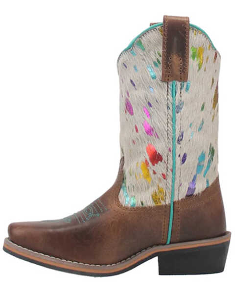 Image #3 - Dan Post Little Girls' Rumi Western Boots - Broad Square Toe, White, hi-res