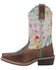 Image #3 - Dan Post Little Girls' Rumi Western Boots - Broad Square Toe, White, hi-res