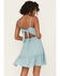 Image #4 - Shyanne Women's Bustier Tie Back Lace Mini Dress, Aqua, hi-res