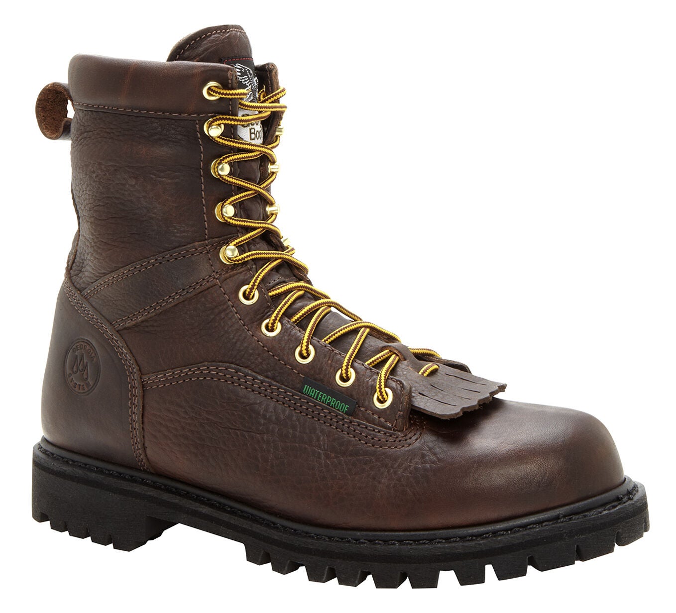 Georgia Boot Men's Waterproof Low Heel Logger Work Boots - Soft Toe, Chocolate, hi-res