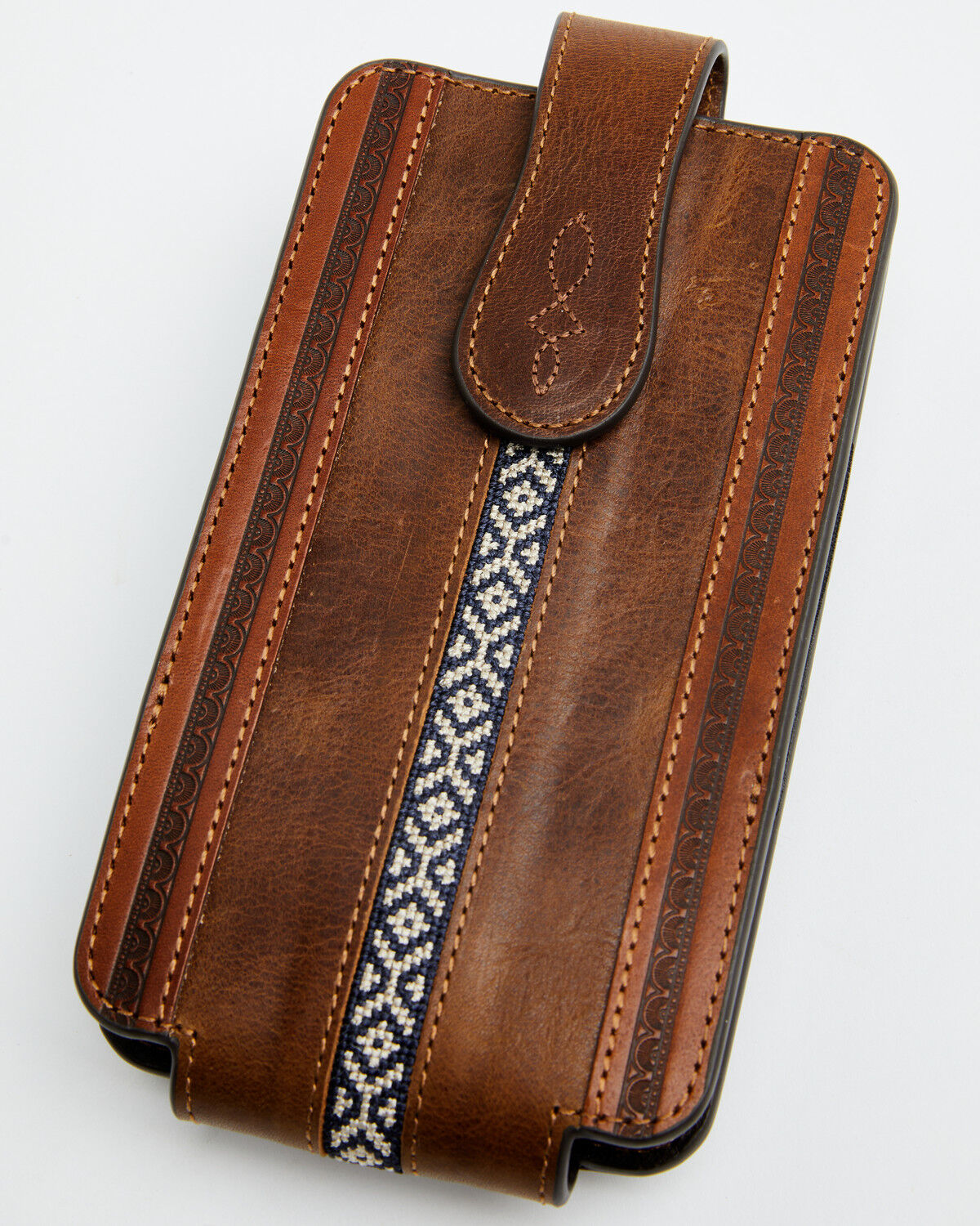 Image #1 - Cody James Men's Nash Southwestern Woven Cell Phone Wallet, Navy, hi-res