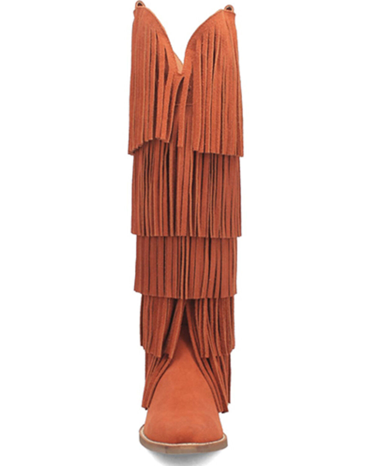 Image #4 - Dingo Women's Wild Child Suede Fringe Tall Western Boots - Snip Toe, Rust Copper, hi-res