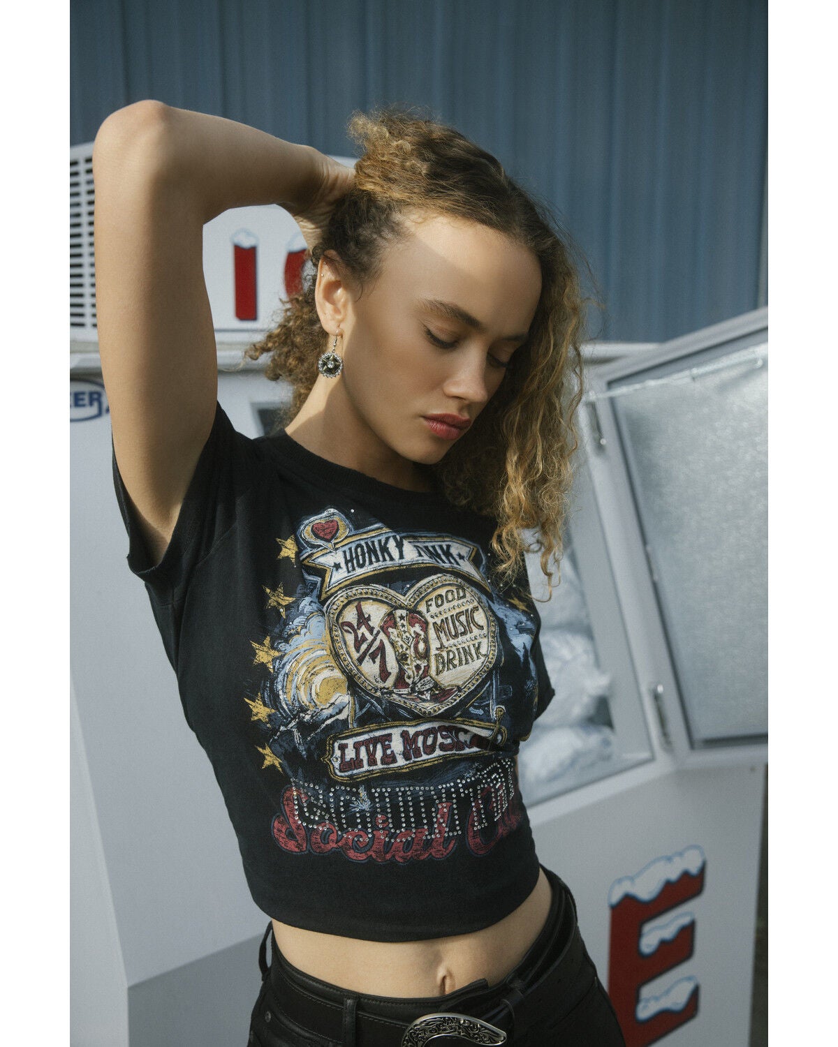 Idyllwind Women's Honky Tonk Country Short Sleeve Graphic Tee, Black, hi-res