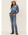 Image #2 - Tasha Polizzi Women's Embroidered Paisley Denim Long Sleeve Shirt, Blue, hi-res