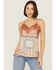 Image #1 - Miss Me Women's Patchwork Lace Cami, Rust Copper, hi-res