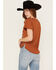 Image #4 - Shyanne Women's Open Road V Neck Graphic Tee, Caramel, hi-res