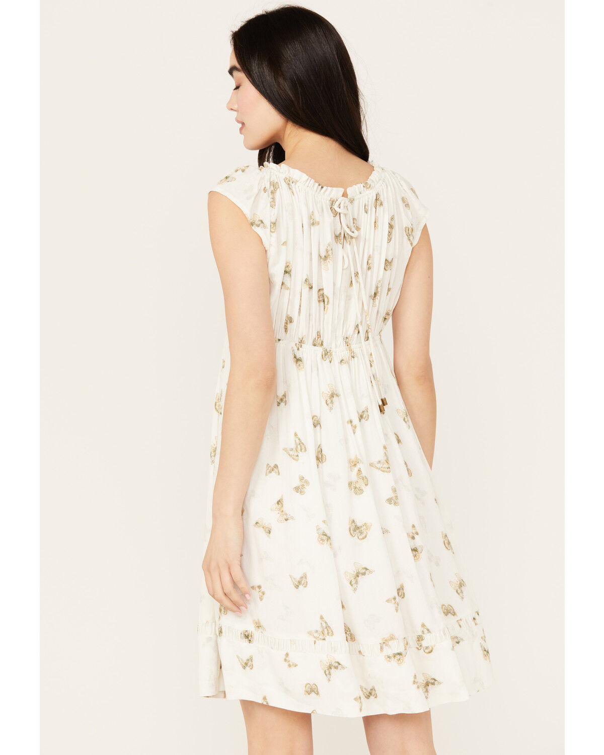 Image #4 - Cleo + Wolf Women's Butterfly Print A-Line Mini Dress, White, hi-res