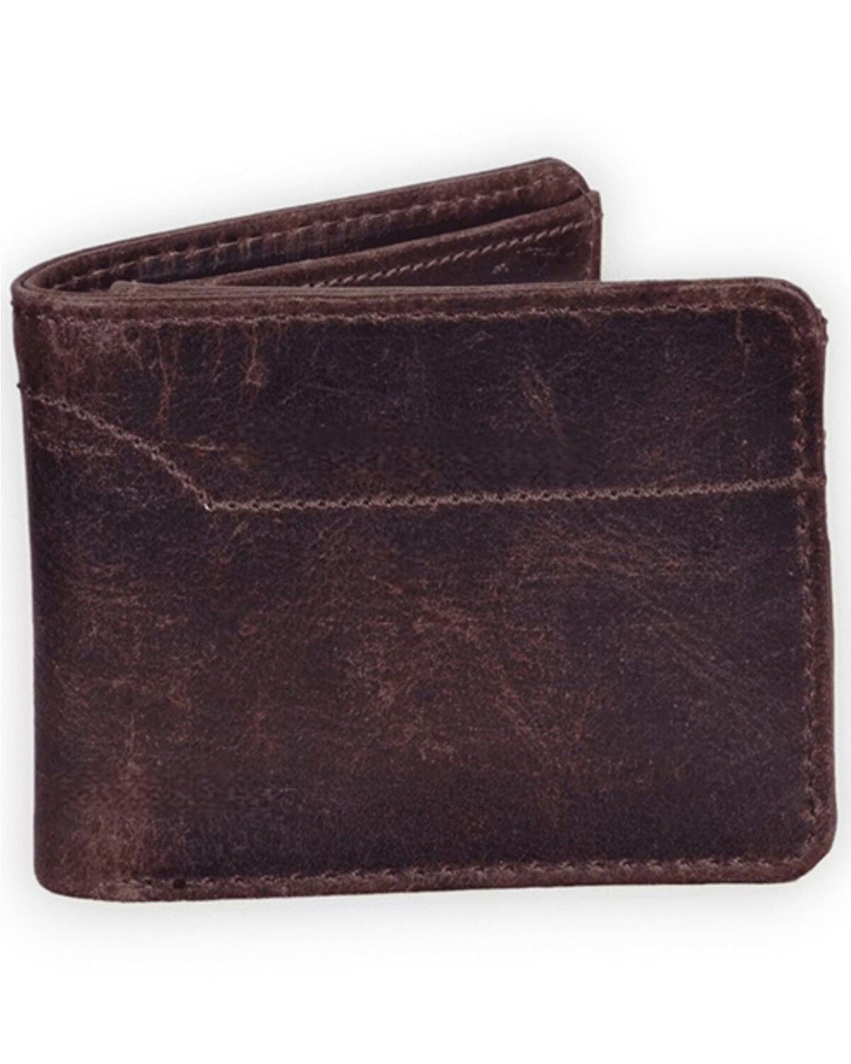 Ranch Junkie Men's Denali Leather Bifold Wallet, Dark Brown, hi-res