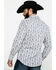 Rock & Roll Denim Men's Crinkle Washed Print Long Sleeve Western Shirt , White, hi-res