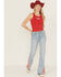 Image #1 - Rock & Roll Denim Women's Button Bandana Hem Trousers, Blue, hi-res