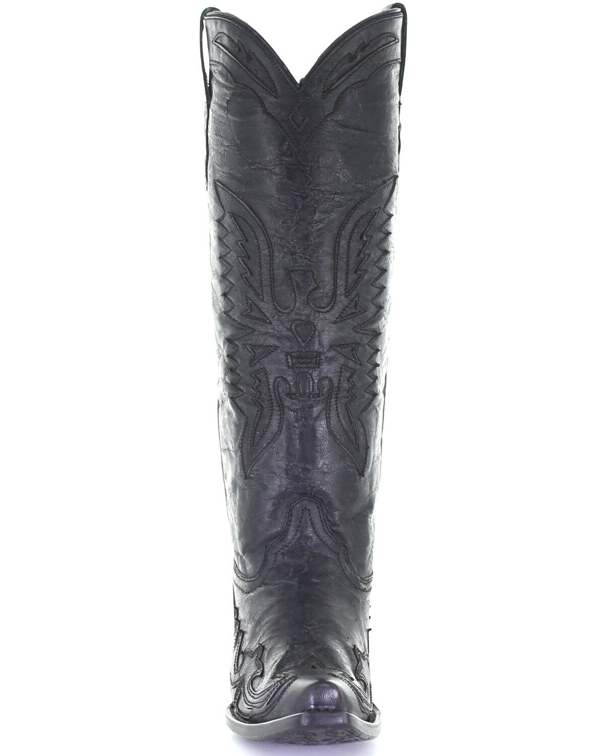 Image #5 - Corral Women's Vintage Eagle Overlay Western Boots - Snip Toe, Black, hi-res