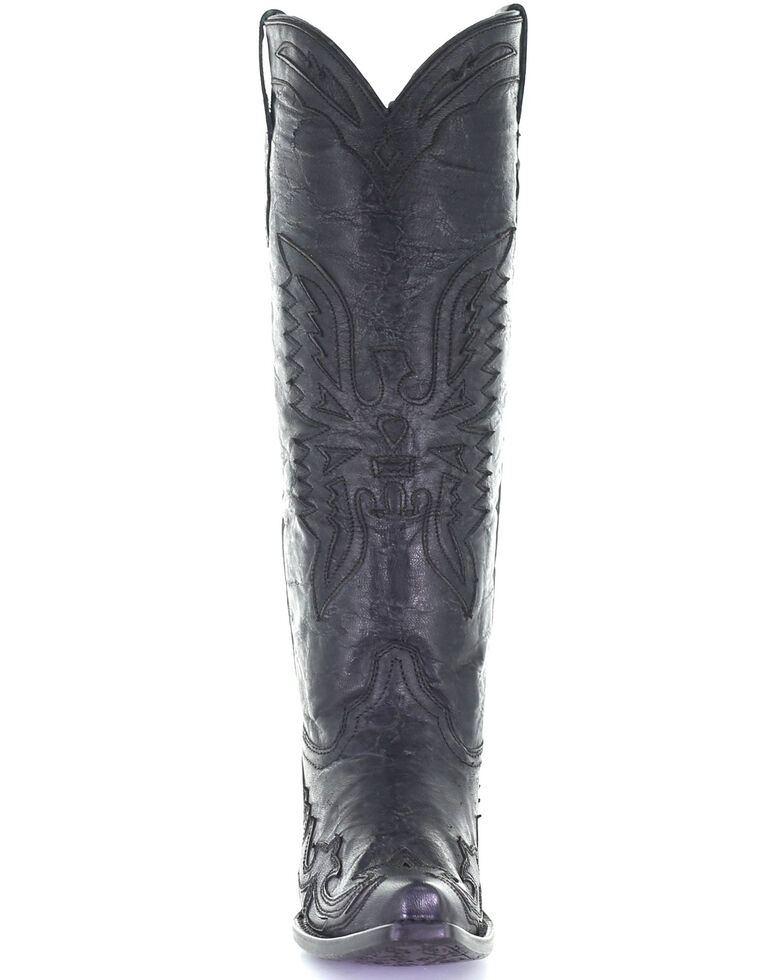 Corral Women's Vintage Black Eagle Overlay Western Boots - Snip Toe, Black, hi-res