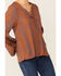 Image #2 - Saints & Hearts Rust Snake Print Tie Front Blouse, Rust Copper, hi-res