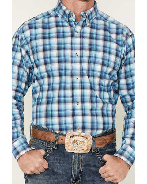 Image #3 - Ariat Men's Mateo Plaid Long Sleeve Western Shirt , Turquoise, hi-res