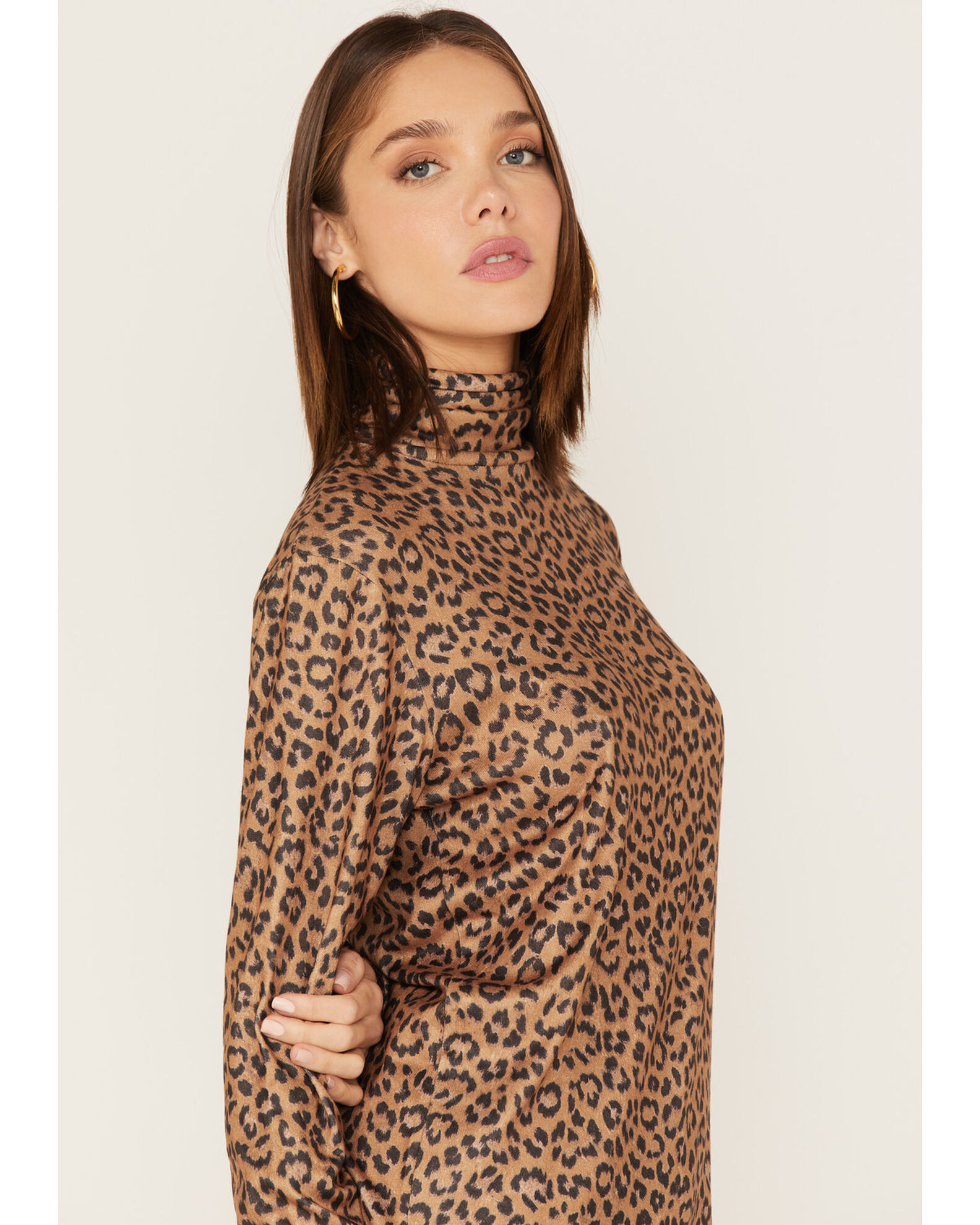 Animal print turtleneck hot sale