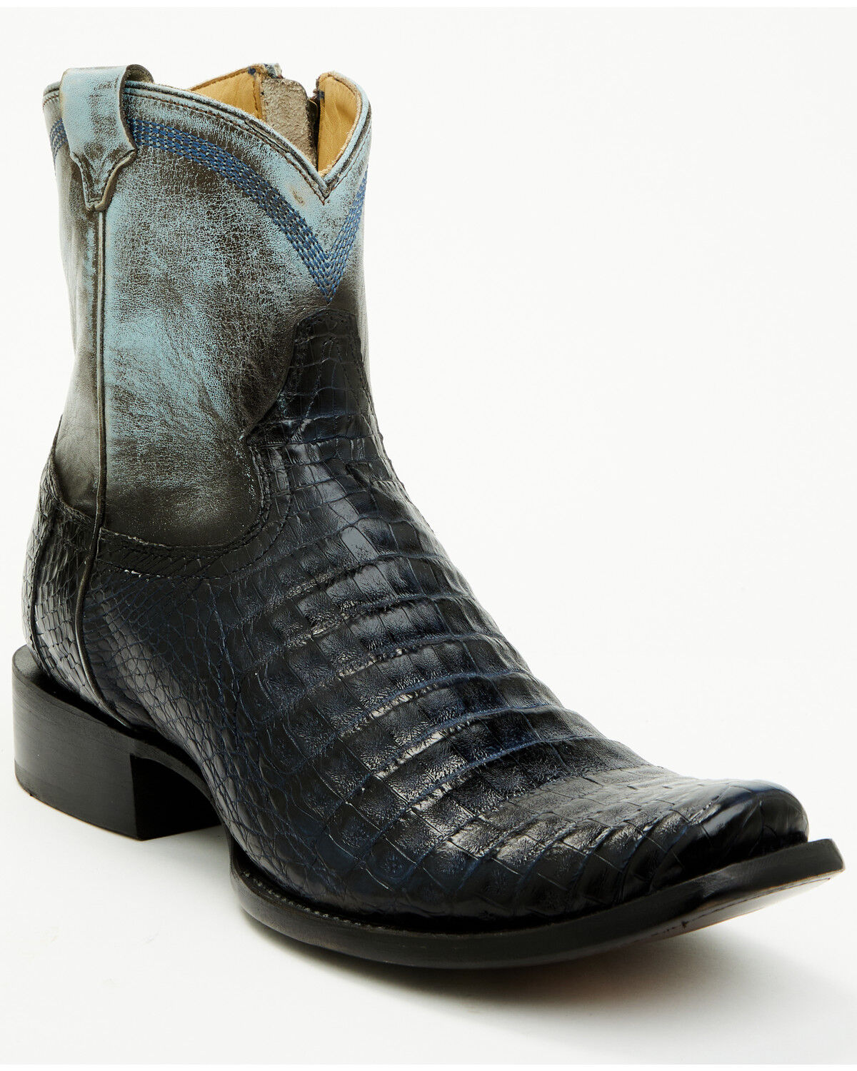 Image #1 - Corral Women's Exotic Caiman Western Boots - Square Toe, Dark Blue, hi-res