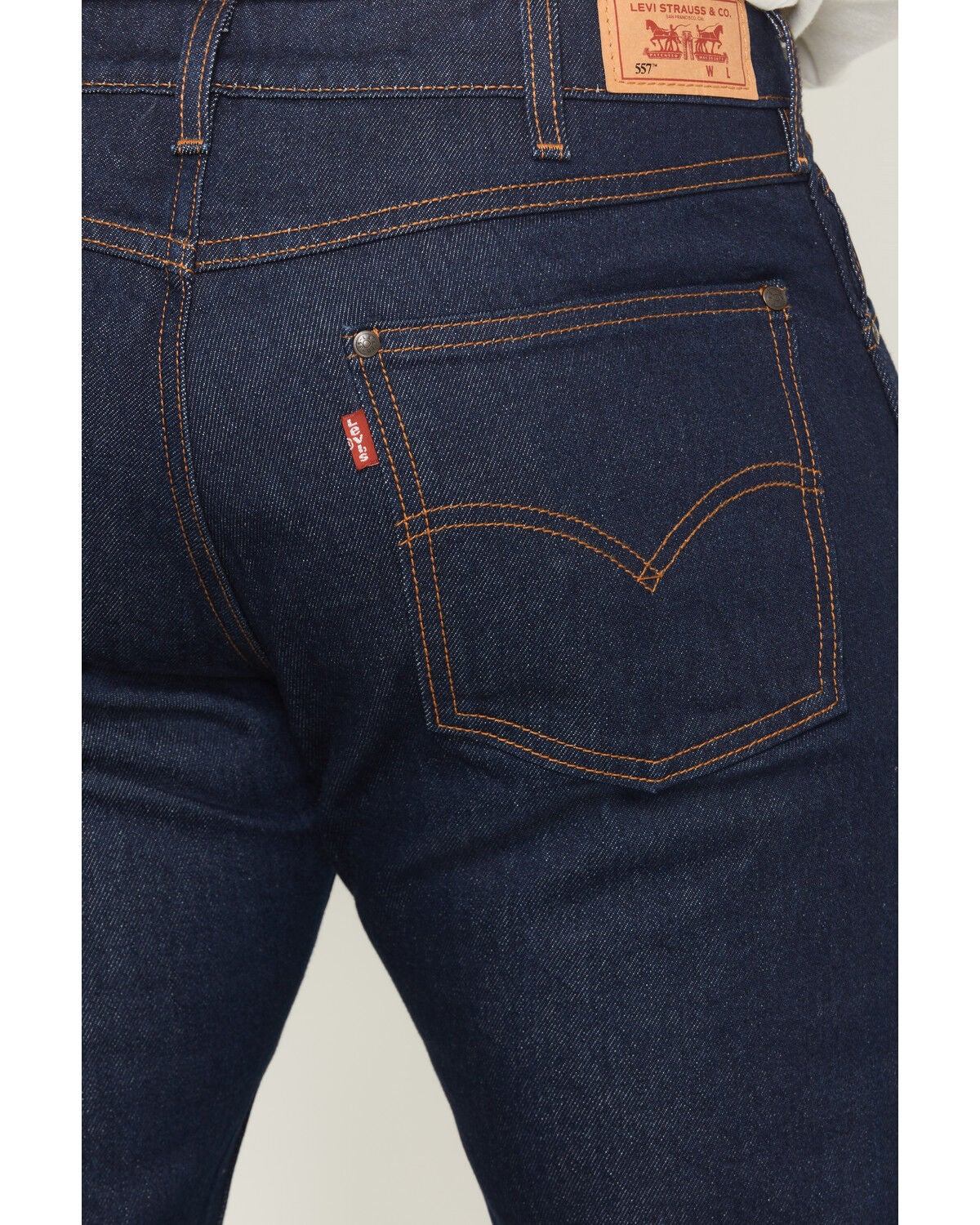Image #4 - Levi&rsquo;s Men&rsquo;s 557 Rocky Rinse Dark Wash Mid Rise Western Straight Denim Jeans, Dark Wash, hi-res