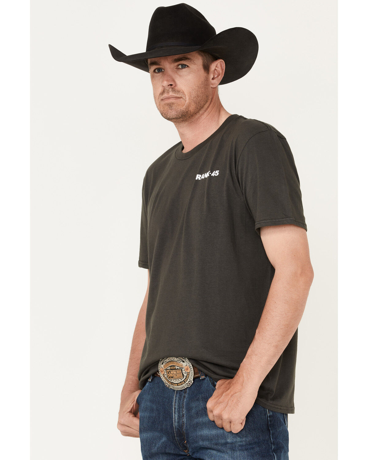 Image #2 - RANK 45® Men's Ride Or Die Stars & Stripes Graphic Short Sleeve T-Shirt, Grey, hi-res